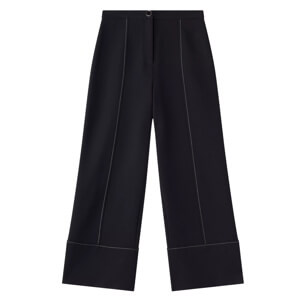 L.K. Bennett Eugine Navy Wide Cropped Trousers